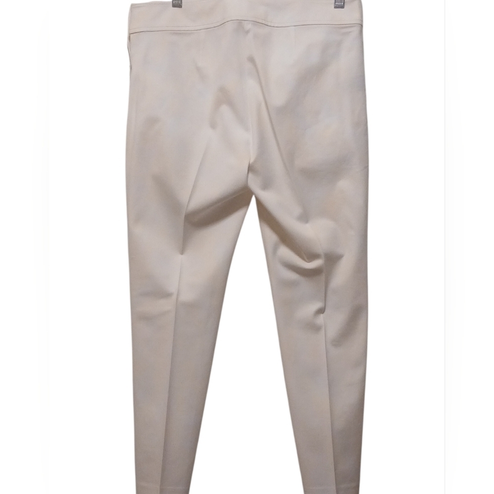 Lauren Ralph Lauren - Ivory Colored Ankle Pants W/2 Buttons & 7" Zipper, Size 6 - Picture 2 of 7